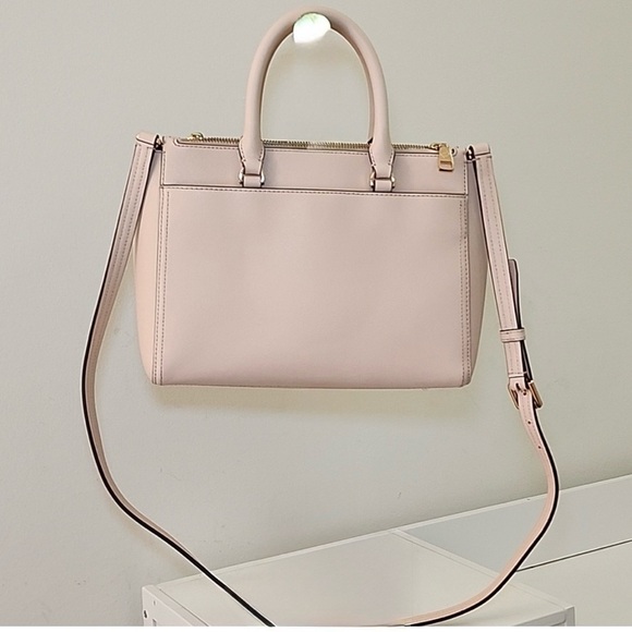 Authentic Tory Burch Robinson Double Zip Leather Pink Handbag - Picture 4 of 7